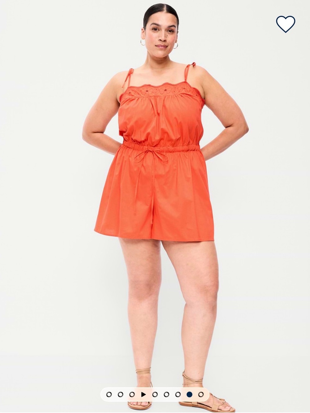 Old Navy Orange Tie-Shoulder Romper